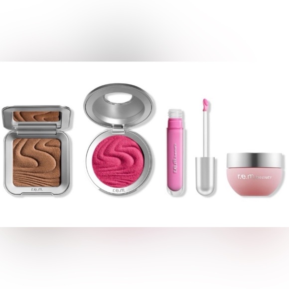 NIB r.e.m Beauty Blush Bronzer Essential Drip Lip Gloss Eye Balm Bundle - Picture 5 of 5